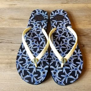 Crown & Ivy Starfish Flip Flops Navy Blue